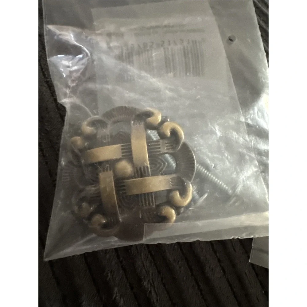 Brass Drawer Knob Lot Of 3- 1.5 Inch Diameter New In Package Antique